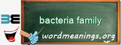 WordMeaning blackboard for bacteria family